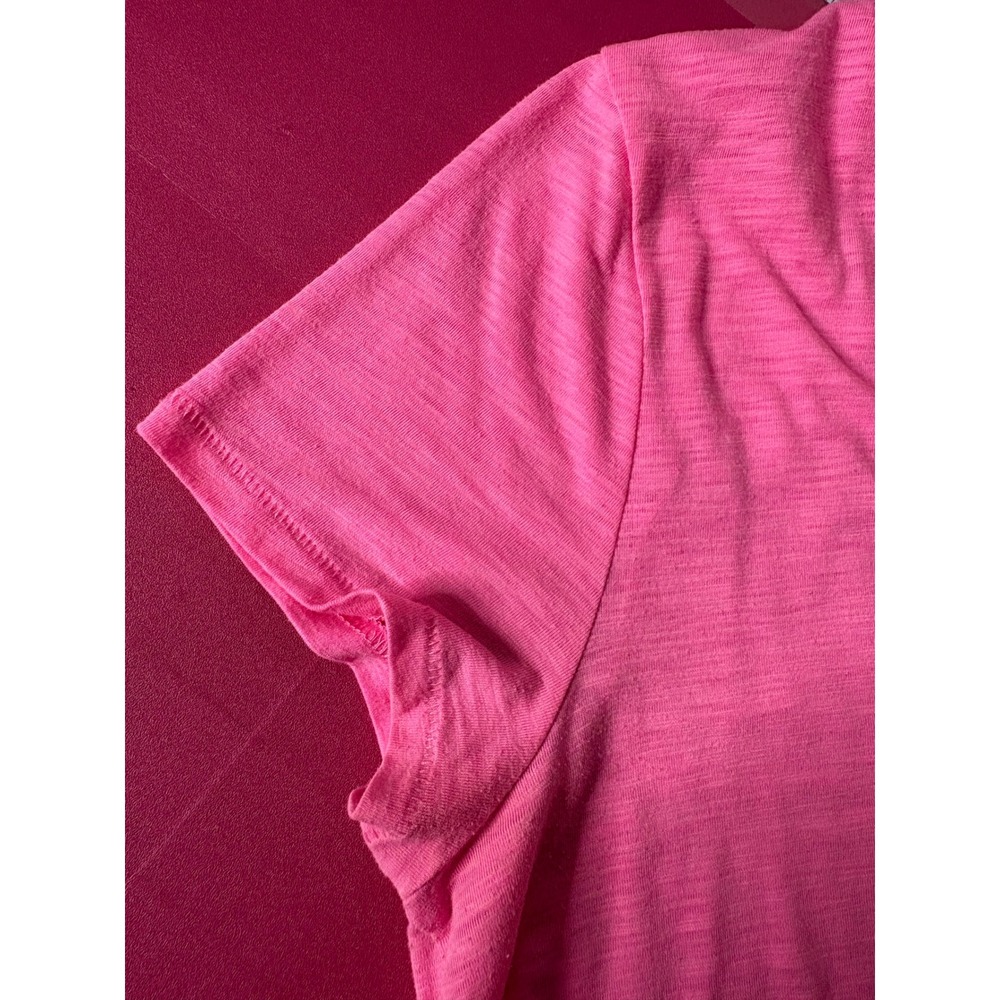 LILLY PULITZER Womens Pink V-Neck Slub Knit Short Sleeve T-Shirt M Lightweight - Picture 9 of 10